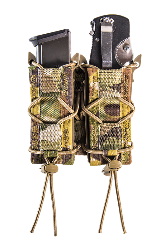 High Speed Gear 11PT02MC TACO Mag Pouch Double MultiCam Nylon MOLLE Compatible w/ Pistol                                                                                                                