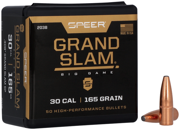 Speer 2038 Grand Slam  30Cal 165gr Soft Point 50 Per Box/5 Case                                                                                                                                         