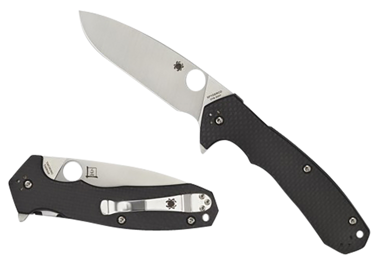 Spyderco C234CFP Amalgam  3.80" Folding Drop Point Plain Satin CPM S30V SS Blade/Black Textured Carbon Fiber/G10 Handle Includes Pocket Clip                                                            