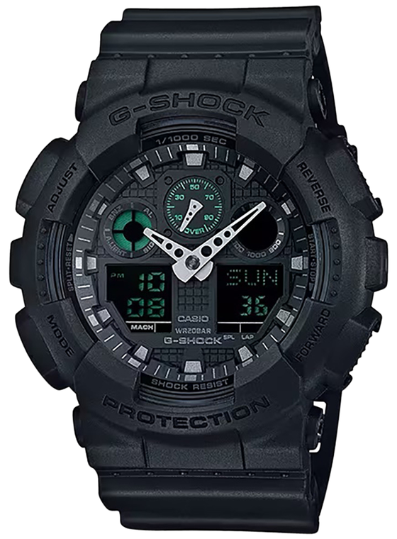 G-shock/vlc Distribution GA100MB1ACR G-Shock Tactical Black Stainless Steel Bezel 145-215mm                                                                                                             