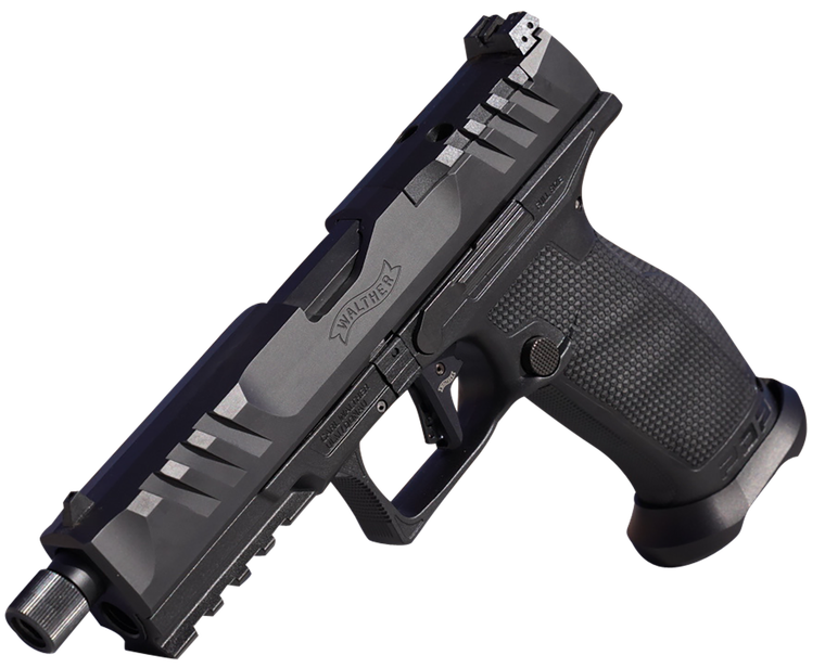 Walther Arms 2842521 PDP Pro SD 9mm Luger 18+1 5.10" Threaded Barrel, Black, Optic Cut/Serrated Slide, Polymer Frame with Pic. Rail, Performance Duty Grip, Flared Magwell                              