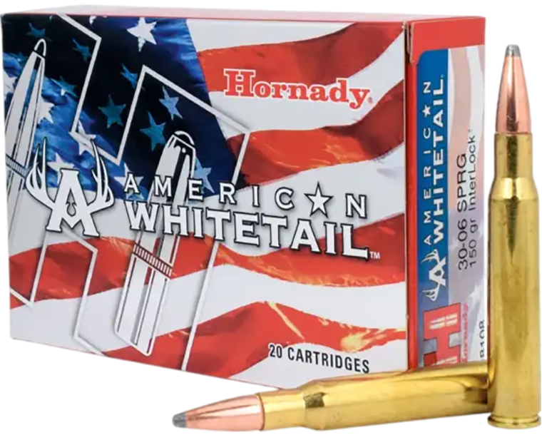 Hornady 8108 American Whitetail  30-06Springfield 150gr InterLock Spire Point 20 Per Box/10 Case                                                                                                        