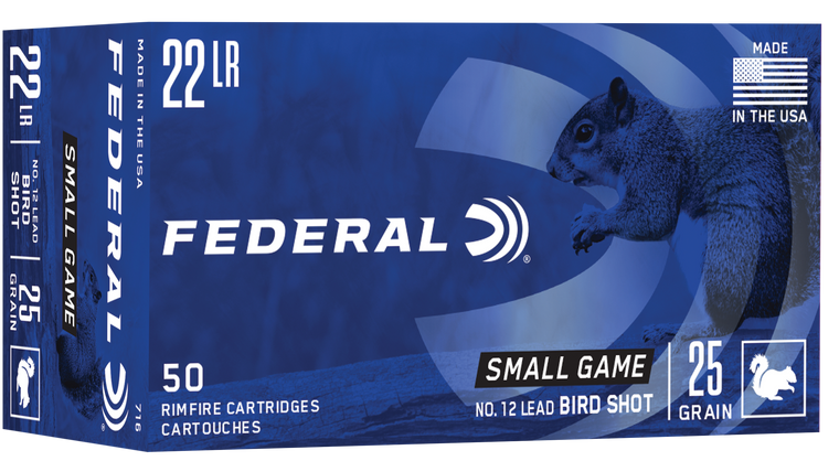 Federal 716 Small Game & Target  22LR 25gr #12 Lead Bird Shot 50 Per Box/50 Case                                                                                                                        
