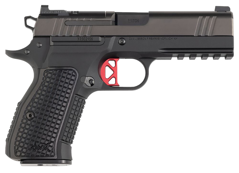 Dan Wesson 92113 DWX  Compact Frame 9mm Luger 10+1 4.95" Black Match Grade Barrel, Black DLC Optics Ready/Serrated Steel Slide, Black Aluminum Frame w/Beavertail Black Textured Aluminum Grip          