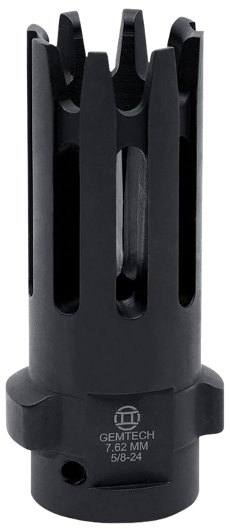 Gemtech 12153 Quickmounts Flash Hider Black Steel with 5/8"-24 tpi Threads & 2.40" OAL for 7.62mm AR-Platform                                                                                           