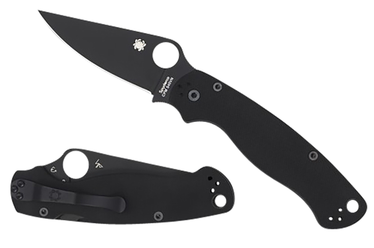 Spyderco C81GPBK2 Para Military 2  3.42" Folding Plain Black DLC CPM S45VN SS Blade/Black Textured G10 Handle Includes Pocket Clip                                                                      