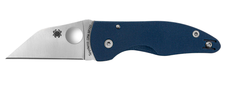Spyderco C264GPCBL MicroJimbo  2.45" Folding Wharncliffe Plain Satin CPM SPY27 SS Blade, Cobalt Blue G10 Handle                                                                                         