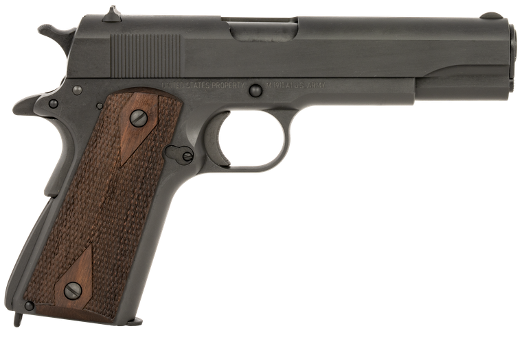 Tisas 10100539 1911 A1 US Army WWII 45 ACP 7+1 5" Black Steel Barrel Manganese Phosphate Coated Serrated Carbon Steel Slide & Frame w/Beavertail                                                        