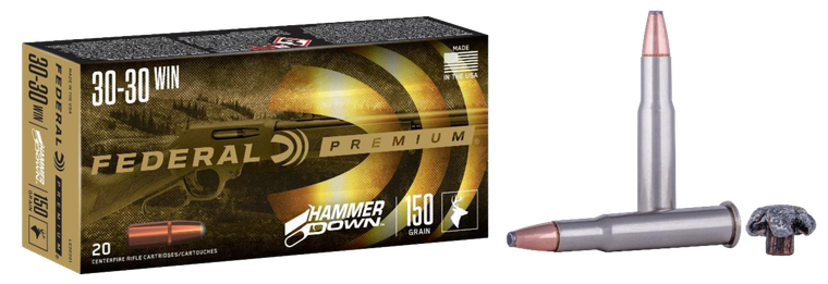 Federal LG30301 Premium HammerDown 30-30Win 150gr Bonded Soft Point 20 Per Box/10 Case                                                                                                                  