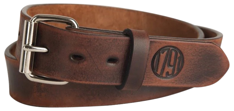 1791 Gunleather BLT014650VTGA 01 Gun Belt Vintage Leather 46/50 1.50" Wide Buckle Closure                                                                                                               