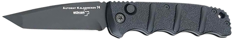 Boker 01KALS101  Kalashnikov 3.35" Tanto Plain Black D2 Steel Blade Aluminum Handle                                                                                                                     
