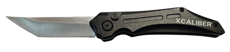Xcaliber Knife Company  Switch Blade  3.50" Folding Tanto Plain Stainless D2 Steel Blade, 4.75" Black Aluminum Handle                                                                                   