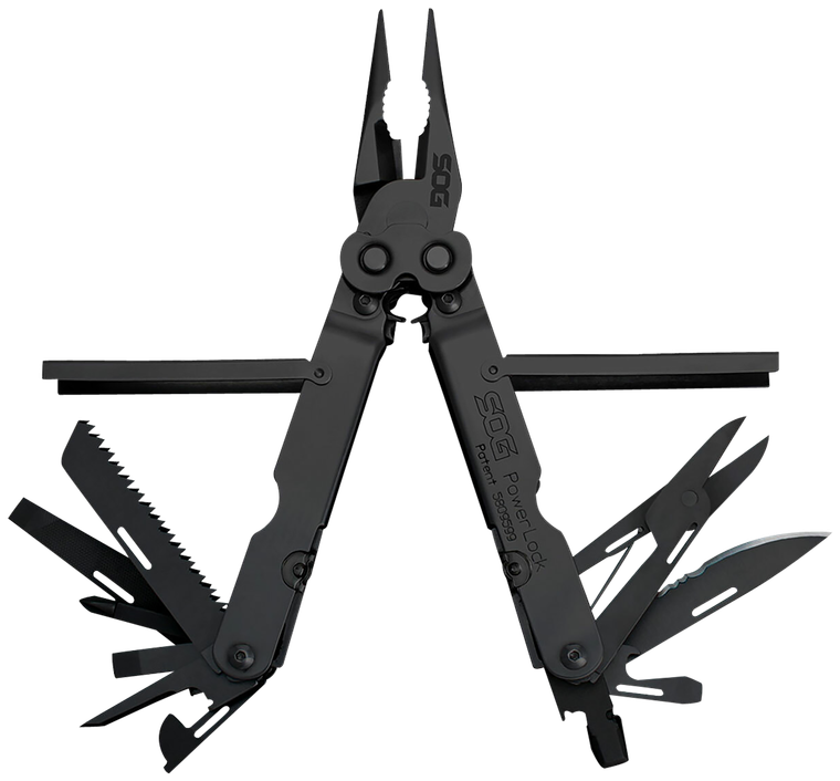 S.O.G SOG-B61N-CP Powerlock  Black Oxide 420 Stainless Steel 7" Long Features 18 Tools w/Sheath                                                                                                         