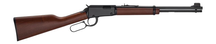Henry H001Y22 Classic Youth 22 S/L/LR 13/14/18+1 16.50" Blued Barrel, Black Aluminum Grooved Receiver, American Walnut Straight Grip Stock                                                              
