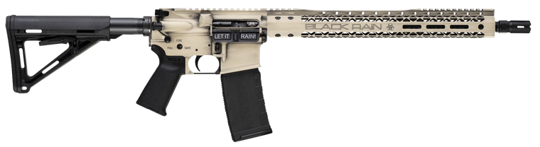 Black Rain Ordnance BROWTPLSB Spec 15+ We The People 5.56x45mm NATO 30+1 16", Light Sand Battleworn with Deep Engraving, 15" Slim M-LOK, Magpul Grip/Carbine Stock, Castle Flash Hider                  
