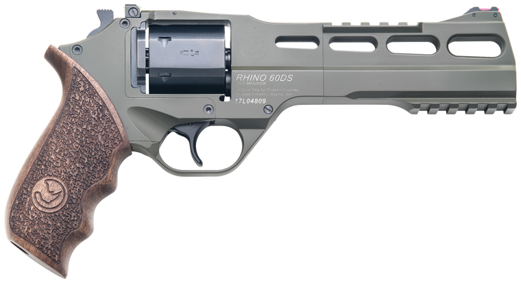 Chiappa Firearms CF340282 Rhino 60SAR SAO 357 Mag 6rd 6" Blued Cylinder OD Green Steel Barrel OD Green Cerakote Aluminum Frame with Walnut Grip                                                         