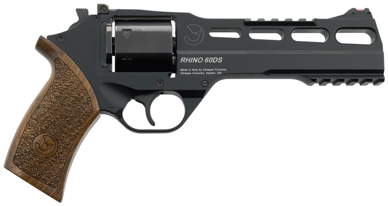 Chiappa Firearms CF340343 Rhino 60DS *CA Compliant 10mm Auto 6 Shot 6" Black Anodized Picatinny Rail/Vent Rib Barrel, Black Cylinder, Black Anodized Aluminum Frame w/Picatinny Rail, Walnut Grip       