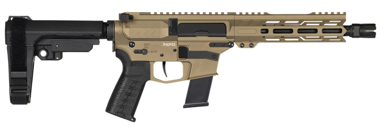CMMG 10A570FCT Banshee MK10 10mm Auto 15+1 8" Black Nitride Threaded Barrel, M-LOK Handguards, Coyote Tan Cerakote Aluminum Picatinny Rail Receiver, Black CMMG Zeroed Grips, Glock Compatible          