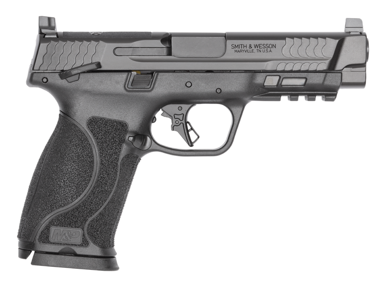 Smith & Wesson 14505 M&P M2.0 Full Size 10mm Auto 10+1 4.60" Black Armornite Stainless Steel Barrel & Optic Cut/Serrated Slide, Black Polymer Frame w/Picatinny Rail, Interchangeable Palmswell Grip    