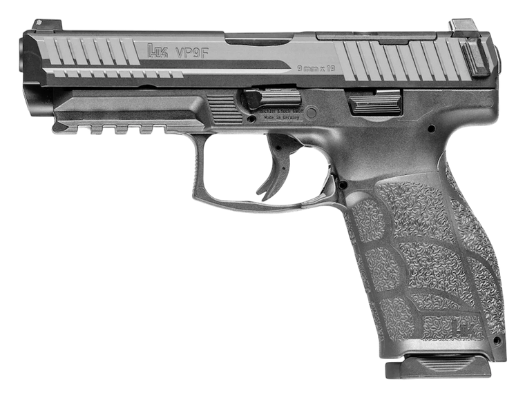 HK 81001497 VP9 A1 w/Optic Full Size Frame 9mm Luger 10+1 4.53" Black Steel Polygonal Rifled Barrel & Optic Ready/Serrated Slide, Black Polymer Frame w/Picatinny Rail, Interchangeable Backstrap Grip, 