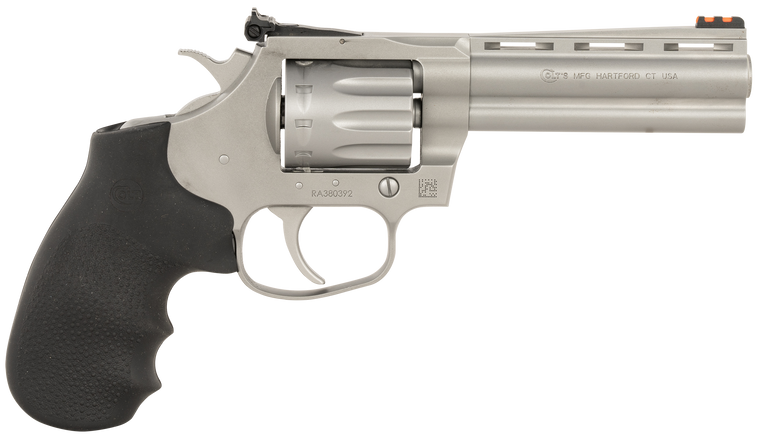 Colt Mfg KCOBRA22-SM4RFO King Cobra Target 22 LR 10 Shot 4.25" Matte Stainless Steel Vent Rib Barrel, Matte Stainless Stainless Steel Frame & Cylinder, Black Hogue Overmolded Grip, Exposed Hammer     