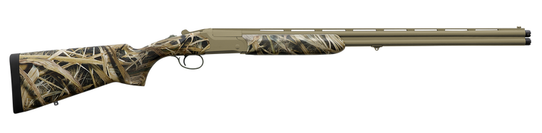 Akkar USA 820 Marsh 20 Gauge 28" Over/Under Shotgun w/ 5 Extended Chokes – Brown Cerakote Steel/ Mossy Oak Blades Camo