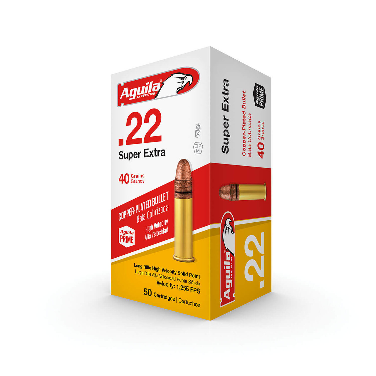 Aguila Super Extra High Velocity Ammunition 22 Long Rifle 40 Grain Plated Lead Round Nose (50 rounds)