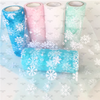 5.5", Velvet Snowflake Tulle, Tulle by the yard, Sheer Tulle, Craft Supply, Netting, Fabric 5.5" Wide, PER YARD