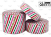 Christmas Ribbon, US Designer Ribbon, Candy Cane Stripe Ribbon, White, Pink, Silver and Gold, Holiday Ribbon, Hair Bow Ribbon, Wholesale Ribbon, Lanyard Ribbon, PER YARD
