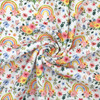 Printed Liverpool Bullet Fabric, Rainbow Liverpool Fabric, Floral Fabric, Spring Rainbows Bullet Fabric, Holiday Fabric, Textured Printing, Waffle Stretch Fabric, Baby Head Wrap, Headbow, Diy Fabric, Knit Fabric
