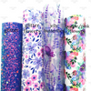 30x22cm (A4), Elegant Floral Leather, Purple and Blue Floral Leather, Synthetic Leather, Purple Glitter Leather, Jely Fabric, Butterfly Leather,  Chunky Glitter Leather,  Vinyl, DIY Leather Bows, Wholesale Leather (012)