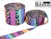 Lisa Frank Inspired Ribbon, US Designer Ribbon, Double Sided, Leopard Ribbon, Bright Rainbow Ribbon, Animal Printed Ribbon, Lanyard Ribbon, Hair Bow Ribbon, Wholesale Ribbon, PER YARD