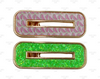 3", Top Quality Rectangle Shaped Metal Hair Clips, Watermelon Leather Clip, Green Chunky Glitter Leather, Gold Metal, Hair Clips, Hair Barettes, Faux Leather Alligator Clips, Set of 2