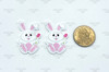 40x26mm, Easter Bunny Resins, Easter Bunny Resins, Planar Resins, Cabochons, Flat Back, Bunny, Easter Resins, Hair Bow Centers, Embellishments, Wholesale Resins, 2PCS (1099)