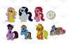 My Little Pony Resins, Rainbow Dash Resins, Planar Resins, Cartoon Resins, Flat Back Resins, Hair Bow Centers, Cabochons, Pinkie Pie, Flutterfly, Resins, Wholesale Resins, 2PCS  (2060)