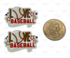 38x27mm, Baseball Planar Resins, Love Baseball, Cabochons, Flat Back, Scrapbooking, Sports Resins, Hair Bow Centers, Embellishments, Sports Resins, 2PC (2241)