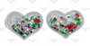 38x30mm, Heart Shaker, Polymer Clay Confetti Shaker, Clear PVC Shaker, Appliqué Shaker, Christmas Shaker, Red and Green Snowflake Sequin, Inflated Heart Shakers, 1 PC