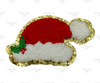 Christmas Patch, Holiday inspired chenille patch | Santa Hat | Santa Patch | iron on patch | Christmas chenille patch