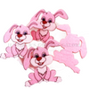 Easter Felts, Glitter Felt Bunnies, Fabric Nonwovens Colorful Cartoon Rabbit, Pink Rabbit Applique, DIY Sewing Patch Supplies, Headwear Bow Accessories, 1 PC