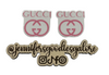 40mm, Gucci Resins, Pink Logo, Designer Logo Resins, Planar resins, Flat Back Resins, Hair Bow Centers, Badge Reel Resins, Cabochons, Wholesale Resins, 2PCS (2430)