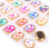 18x13mm, Candy AB Color, Elliptic Oval Rhinestones, Crystal Embellishments, Gold Plating, Flatback Embellishment, For Brooches, Button, Crafting Supply, DIY Supplies, DIY Bouquet Supplies, Wedding Cake Bling, Pack of 20