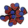 30x27mm, Patriotic Beads, Silicone Beads, American Flag Beads, Cheetah Heart Beads, Keychain Beads, Pen Beads, Focal Beads, Loose Beads, DIY Craft Projects, Non-Toxic, Washable, 1PC (135)