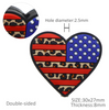 30x27mm, Patriotic Beads, Silicone Beads, American Flag Beads, Cheetah Heart Beads, Keychain Beads, Pen Beads, Focal Beads, Loose Beads, DIY Craft Projects, Non-Toxic, Washable, 1PC (135)