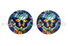 40mm, Stained Glass Butterfly Planar Resin | Colorful Butterfly Flatback Embellishment | Bow Center, Badge Reel & DIY Craft Supply, 2 PCS 