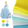 20x33cm, (7.87"X12.9"), Princess Leather Pack, Leather Sheets, Cinderella Leather Sheet, White, Blue and Yellow Leather Pack, Solid Color Packs, Plain Color, Craft Supplies for Earrings, Key FOB leather, Faux Leather Sets, DIY Hair Bows, SET OF 6
