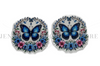 40mm, Blue Butterfly Floral Planar Resin | Butterfly Flatback Embellishment | Bow Center, Badge Reel & DIY Craft Supply, 2 PCS 