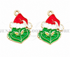 Christmas Charms, Enamel Charms, Grinch Charms, Small Charm Pendants, Necklace Charms, Charms for Bracelets, Holiday Charms, Wholesale Charms, 2PCS (36)