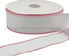 2.25", Moonstitch Ribbon, Scallop Edged Ribbon, WHITE, Pink Stitch, Hair Bow Ribbon, Grosgrain Ribbon, PER YARD