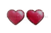 36x40mm, Valentine's Day Flatback Planar Resin | Red Glitter Acrylic | Pink Heart Embellishment | Holiday Resins | Flatback Resin for Bows, Crafts & DIY, 2 PCS (2926)