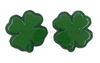 38x40mm, St. Patrick's Day Flatback Planar Resin | Green Glitter Acrylic | Shamrock Embellishment | Holiday Resins | Flatback Resin for Bows, Crafts & DIY, 2 PCS (2914)